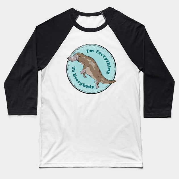 Platypus Baseball T-Shirt by mailboxdisco